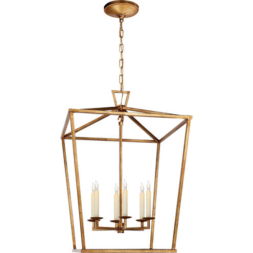 Chapman & Myers Darlana 6 Light 24 inch Gilded Iron Lantern Pendant Ceiling Light, Large