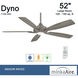 Dyno 52 inch Burnished Nickel with Savannah Gray Blades Ceiling Fan