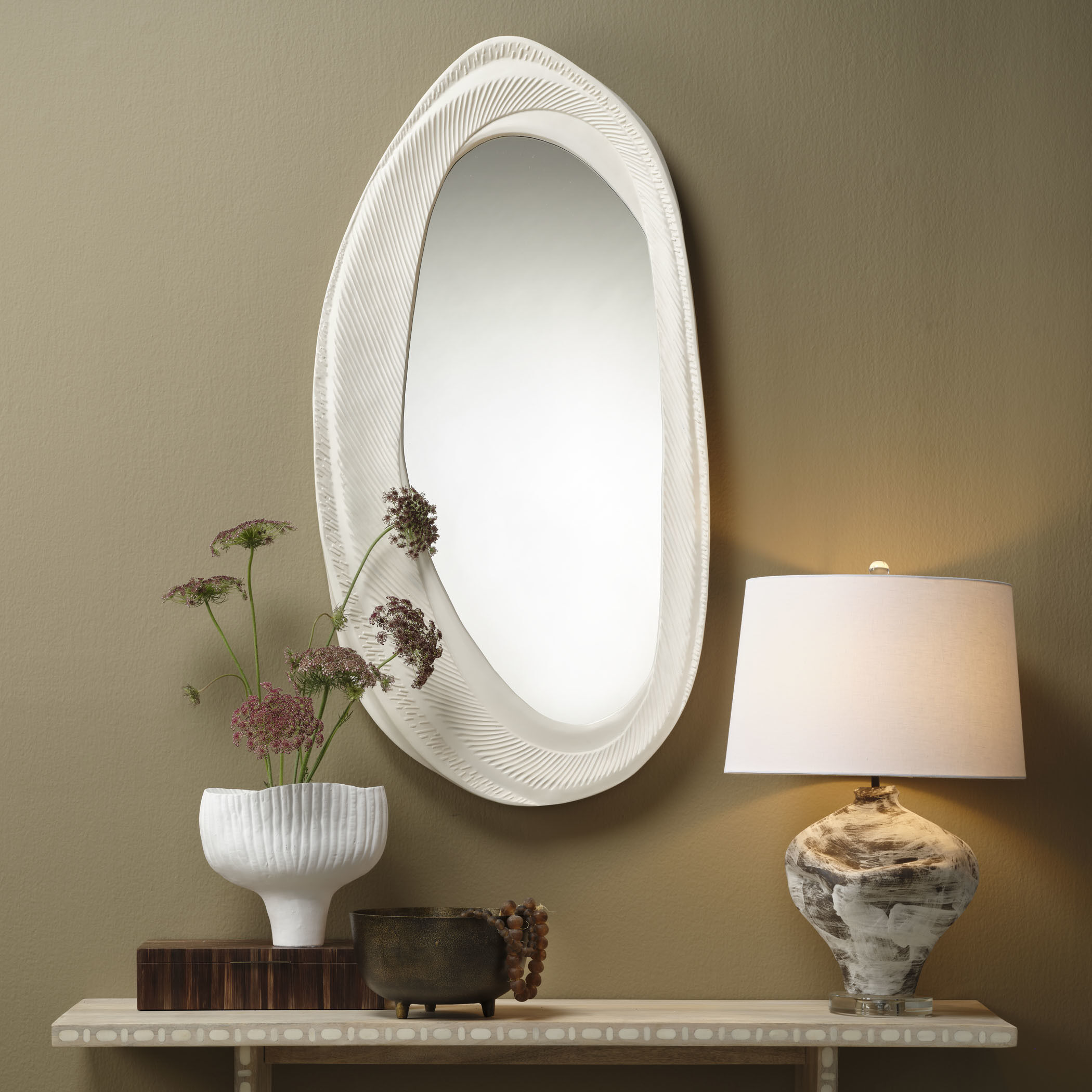 Maurice 25.5 inch 150 watt Matte Cream with Brown Accents Table Lamp Portable Light