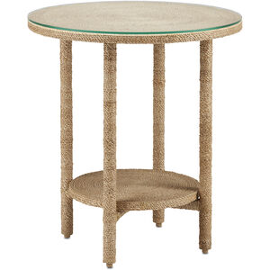 Limay 22 inch Natural Rope/Clear Glass Accent Table