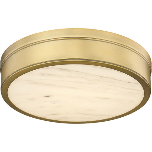 Anders 1 Light 15 inch Rubbed Brass Flush Mount Ceiling Light