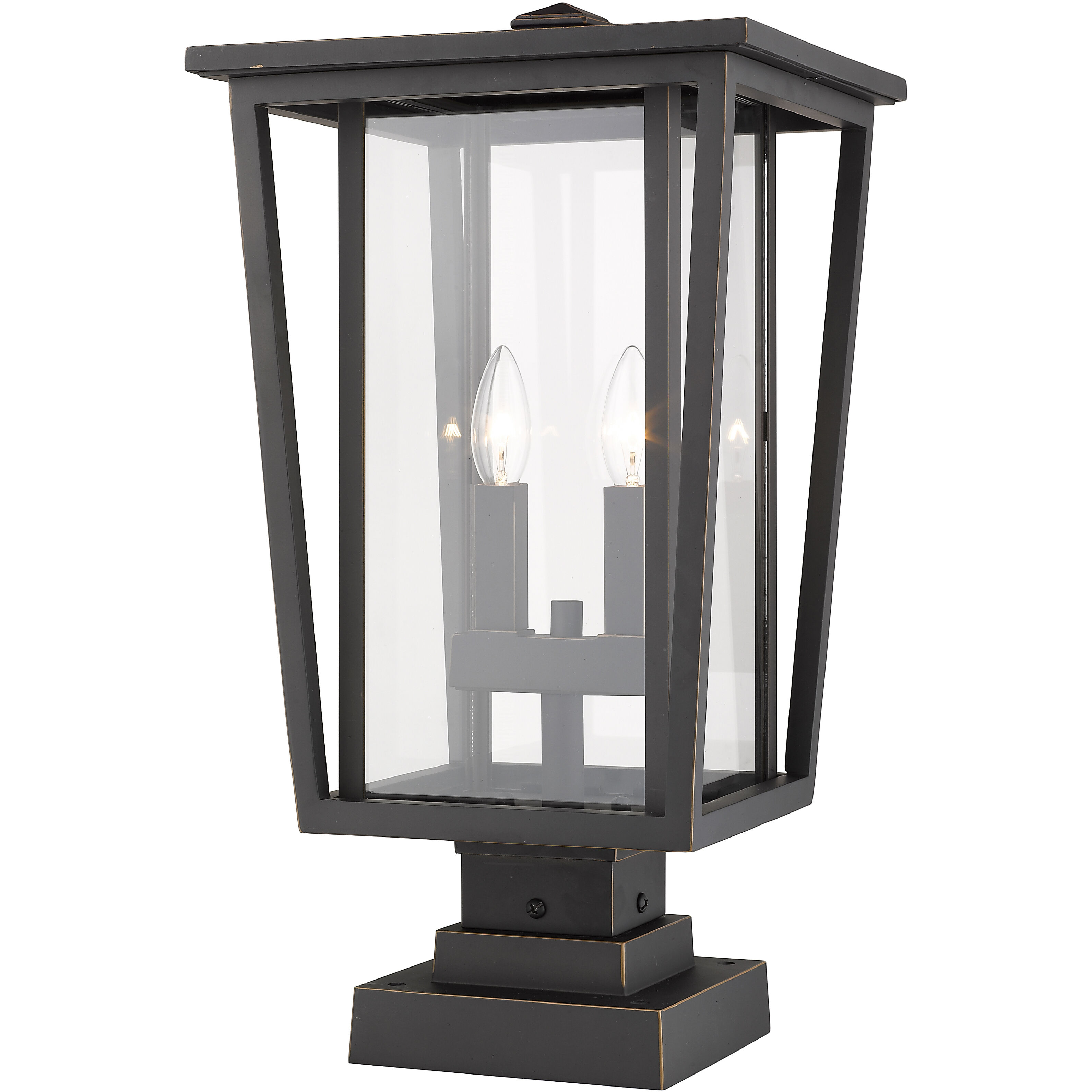 Seoul 2 Light 20.75 inch Oil Rubbed Bronze Outdoor Pier Mounted Fixture in 13.5