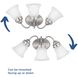 Fluted Glass 3 Light 16 inch Brushed Nickel Bath Vanity Wall Light in Etched