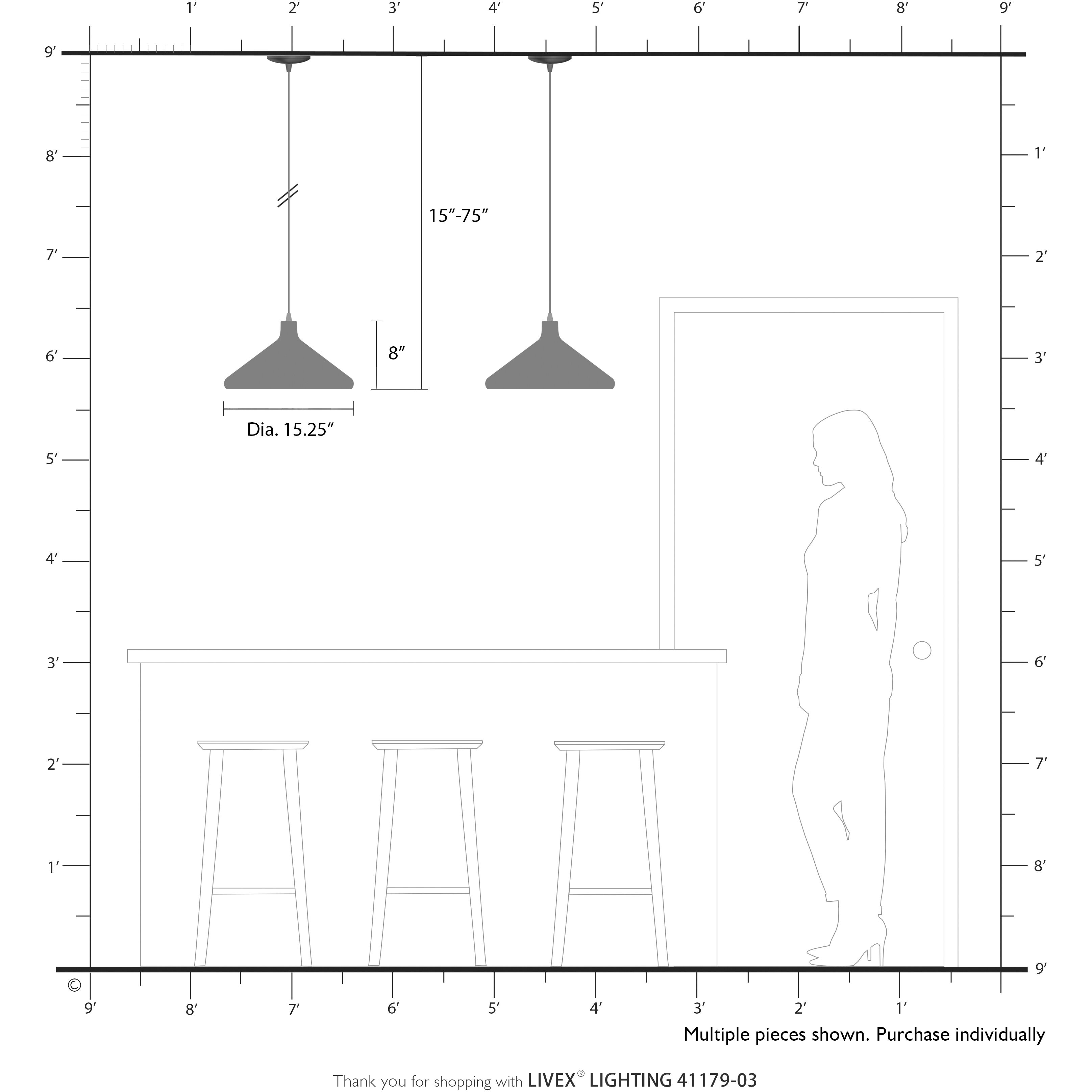 Geneva 1 Light 15.25 inch White with Brushed Nickel Accents Pendant Ceiling Light