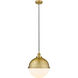Edison Hampden LED 13 inch Brushed Brass Pendant Ceiling Light
