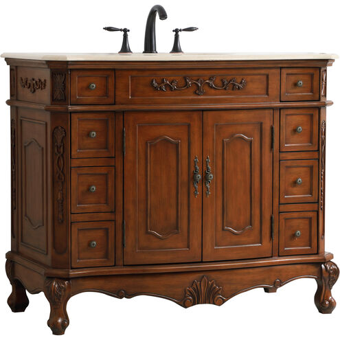 Danville 42 X 42 X 36 inch Teak and Antique Bronze Vanity Sink Set