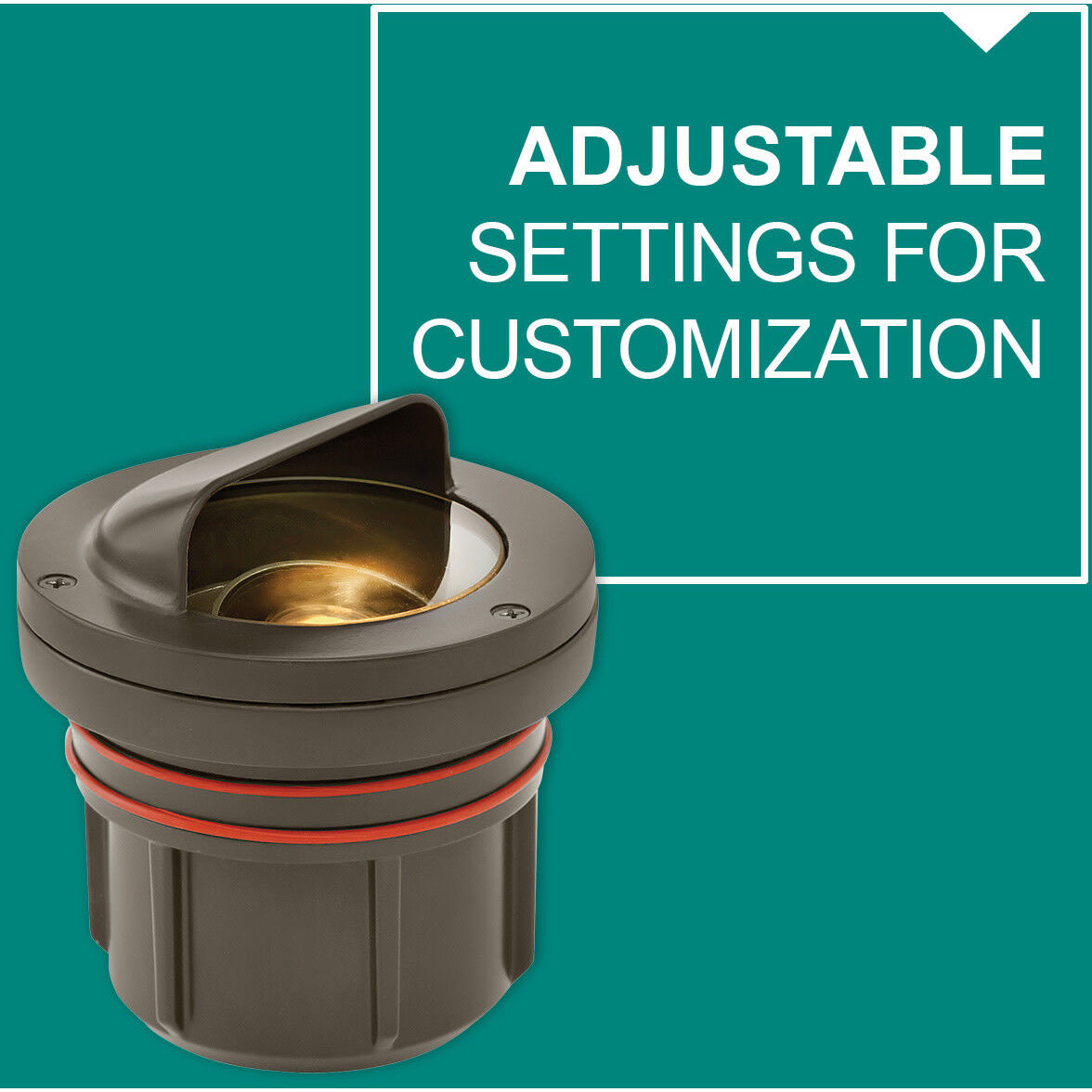 Hardy Island Shielded 12v 12.00 watt Bronze Landscape Well Light in 2700K, Variable Output