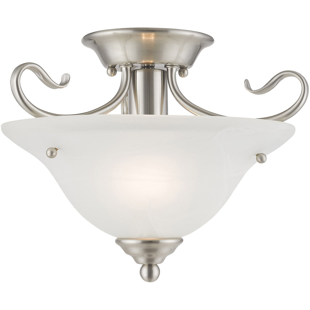 Coronado 1 Light 13 inch Brushed Nickel Semi-Flush Mount Ceiling Light