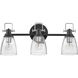 Easton LED 24 inch Black with Chrome Vanity Light Wall Light in Black/Chrome