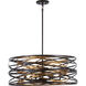 Vortic Flow 6 Light 26 inch Dark Bronze/Mosaic Gold Pendant Ceiling Light