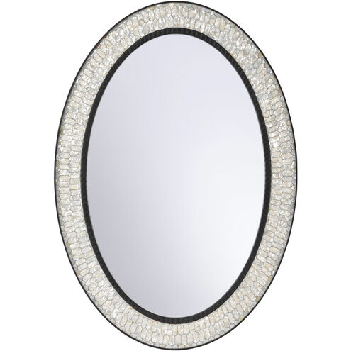 Mother of Pearl 42 X 29.5 inch Black and White/Cream Mirror