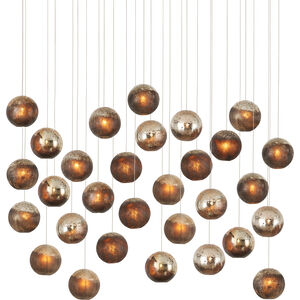 Pathos 30 Light 54 inch Antique Silver and Antique Gold and Matte Charcoal Multi-Drop Pendant Ceiling Light