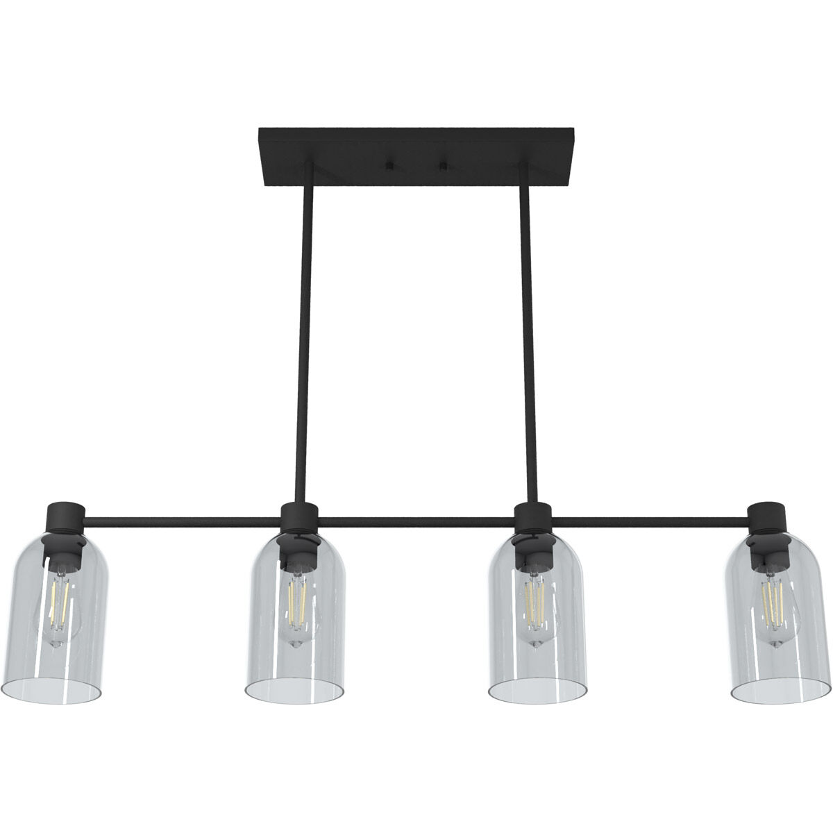 Lochemeade 4 Light 38 inch Natural Iron Linear Chandelier Ceiling Light