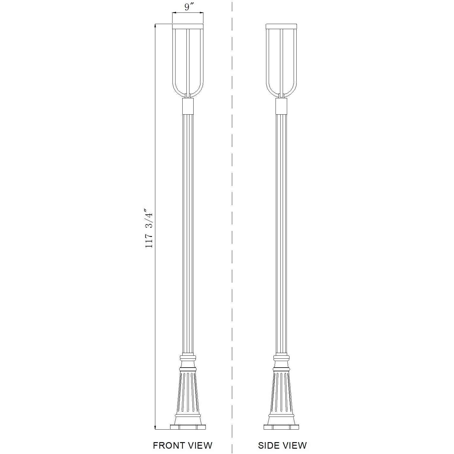 Leland LED 117.75 inch Sand Black Outdoor Post Mounted Fixture