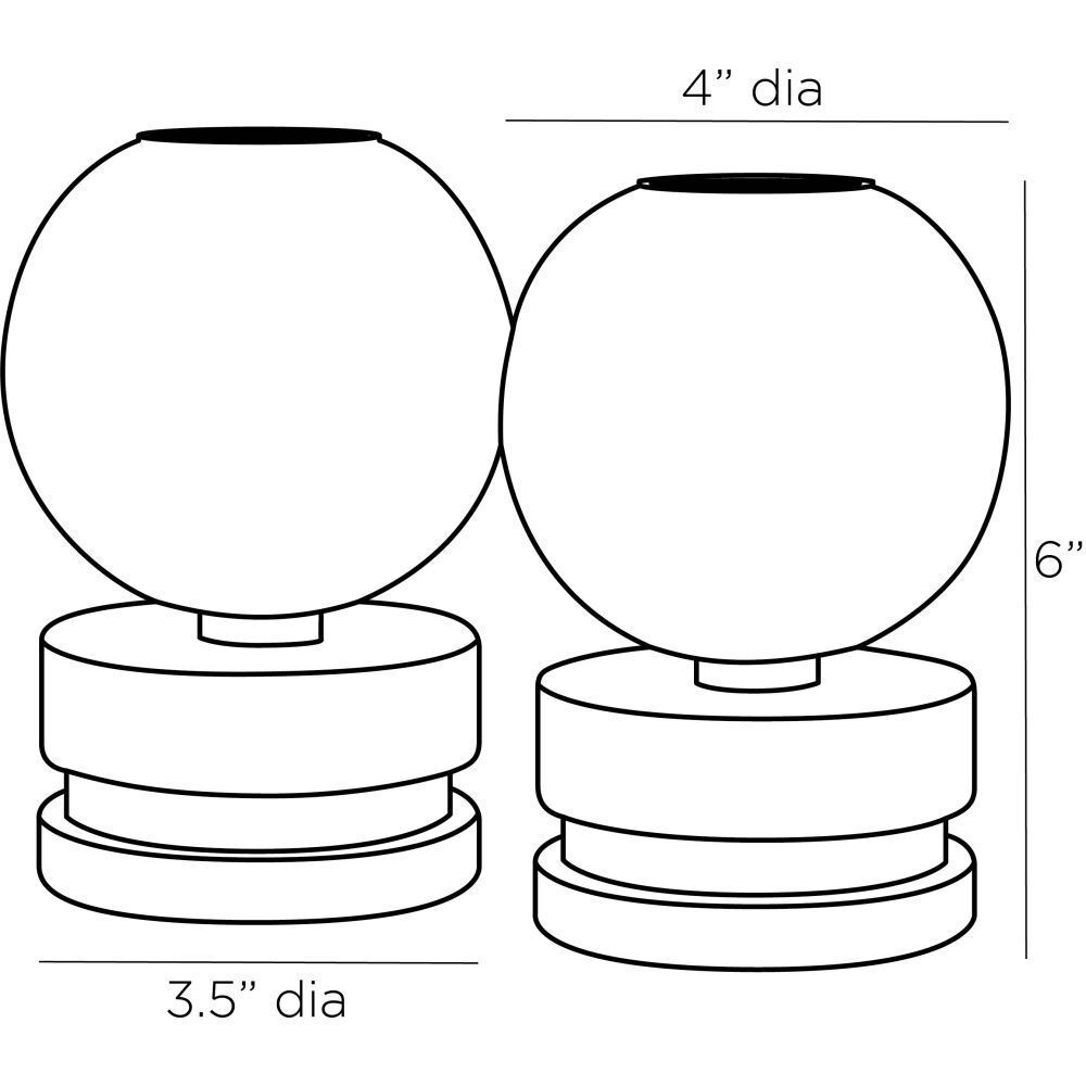 Pluto White Candleholders, Set of 2