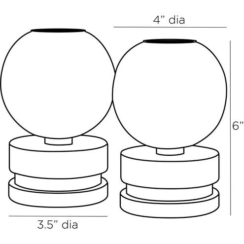 Pluto White Candleholders, Set of 2