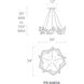 Chaos LED 34 inch Brushed Aluminum Chandelier Ceiling Light in 21, 34in.