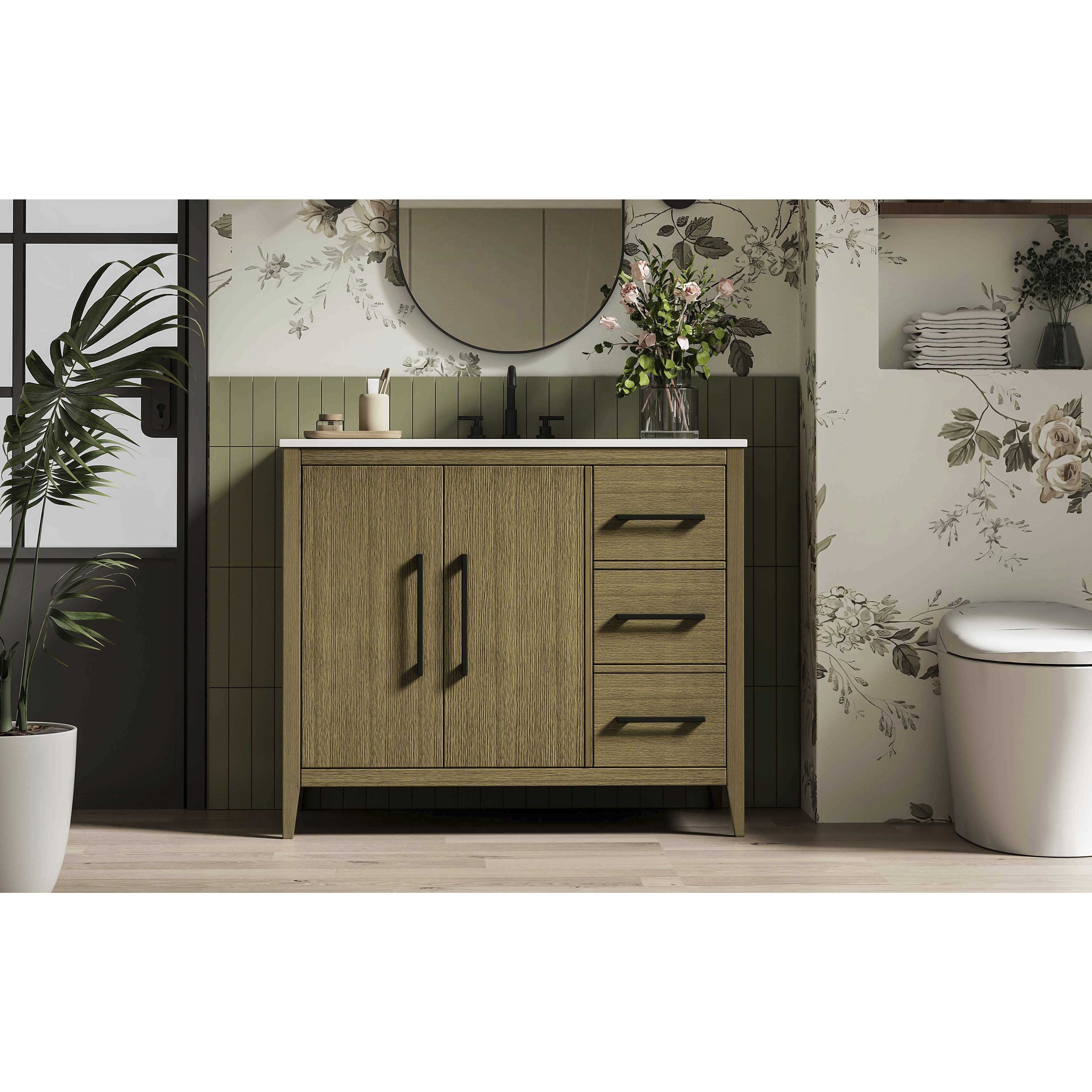 Millie 42 X 35 inch Chestnut Brown Bathroom Vanity Cabinet