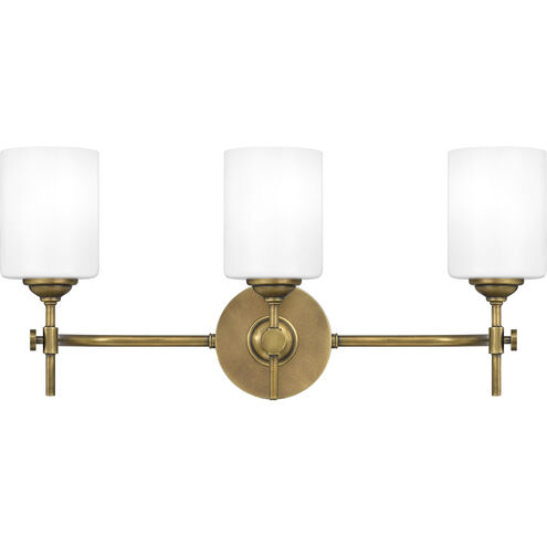 Aria 3 Light 23 inch Weathered Brass Bath Light Wall Light