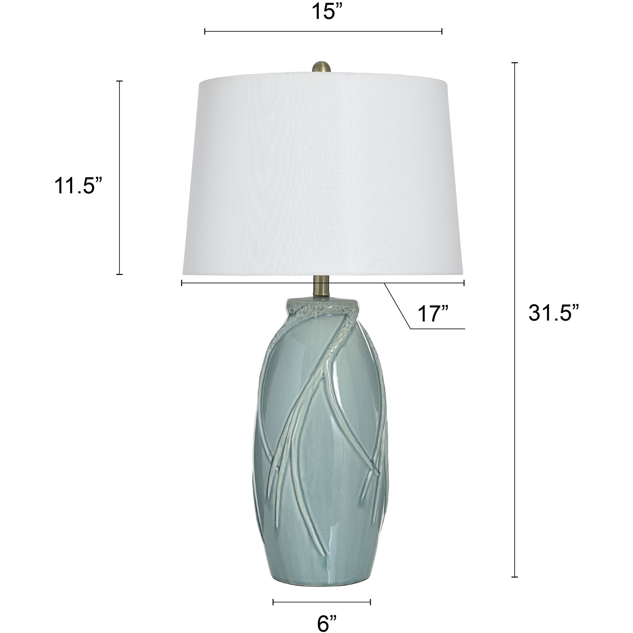 Starlite 32 inch 100 watt Starlite Sage and Off-White Table Lamp Portable Light