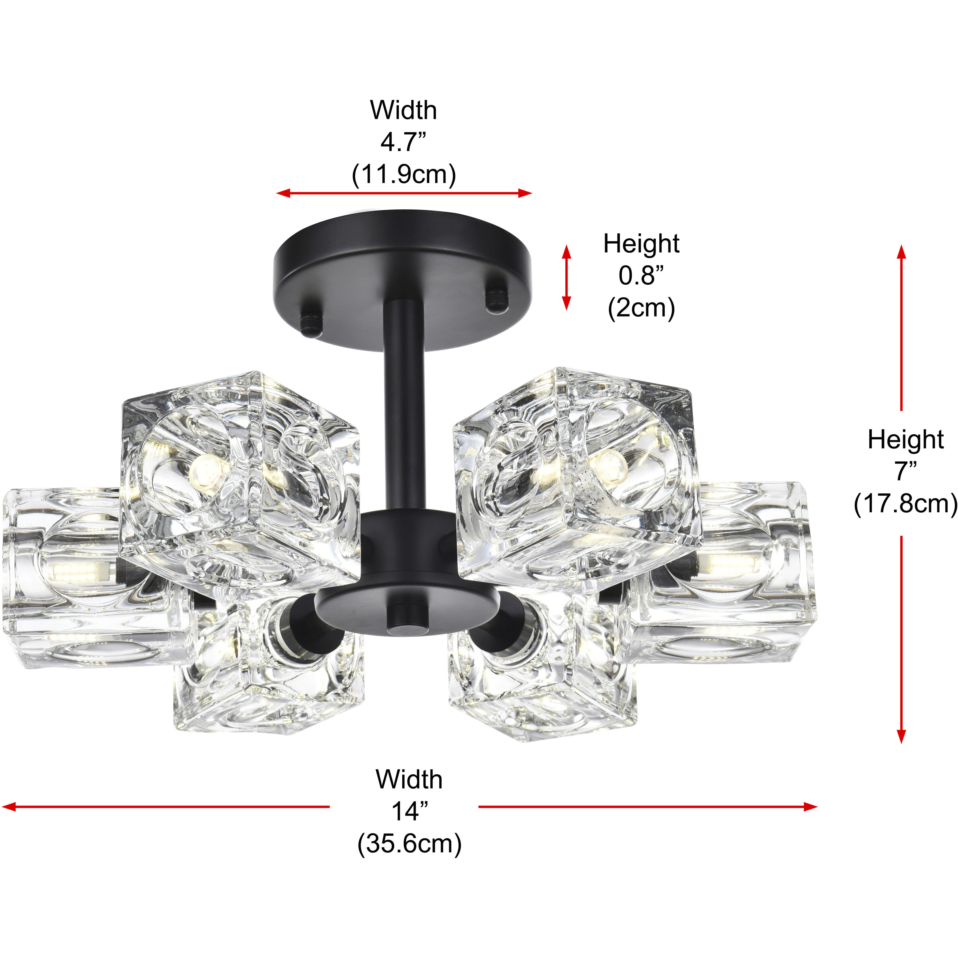 Lyra 6 Light 14 inch Black Flush Mount Ceiling Light