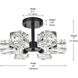 Lyra 6 Light 14 inch Black Flush Mount Ceiling Light