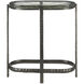 Acea 22.5 X 21 inch Graphite and Clear Side Table