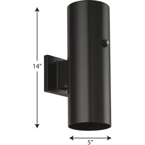 CYL RNDS Outdoor Wall Lantern in Antique Bronze, Progress LED
