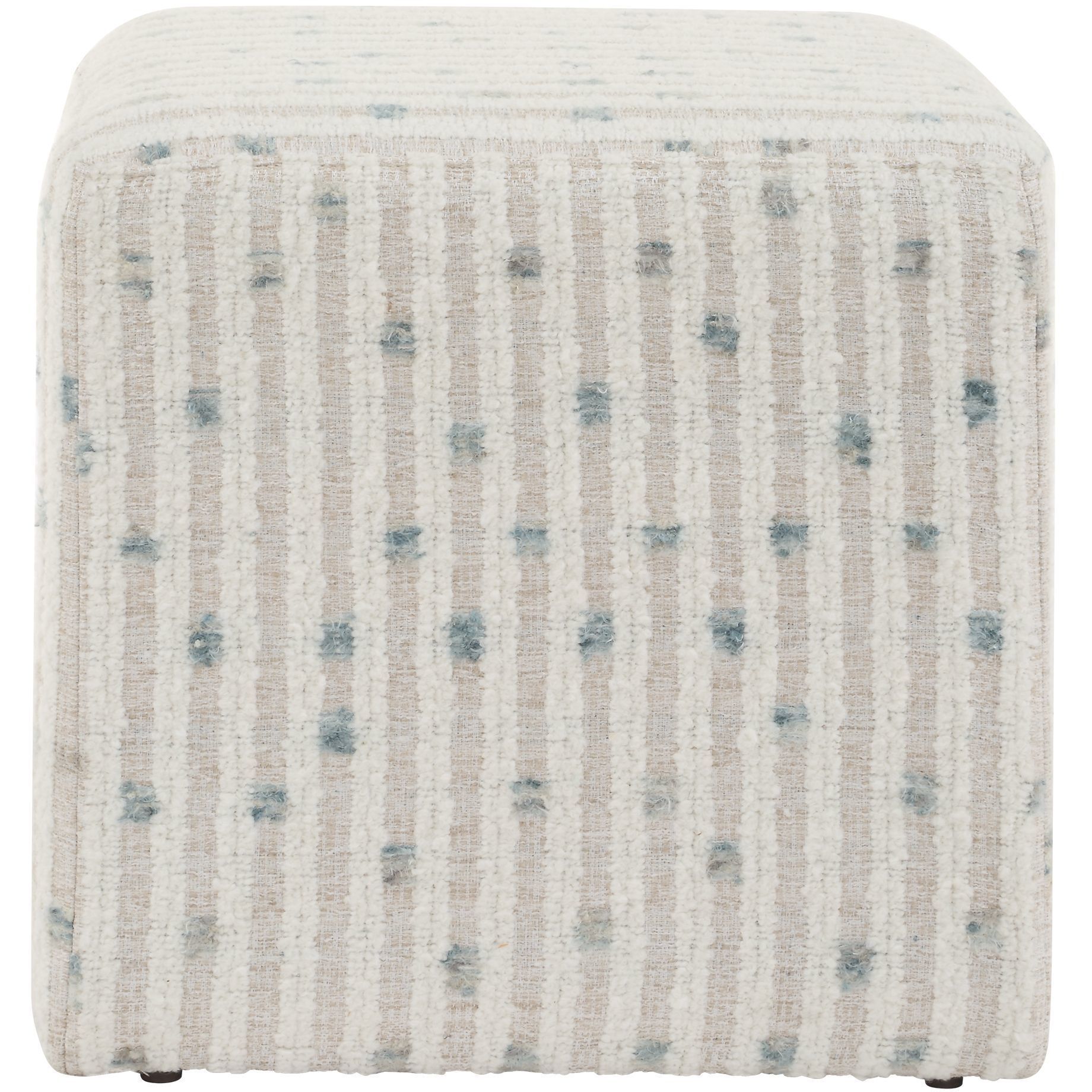 Joie 18 inch White and Sea Blue Ottoman