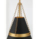 Springfield 1 Light 12 inch Legacy Brass and Dark Matte Black Pendant Ceiling Light