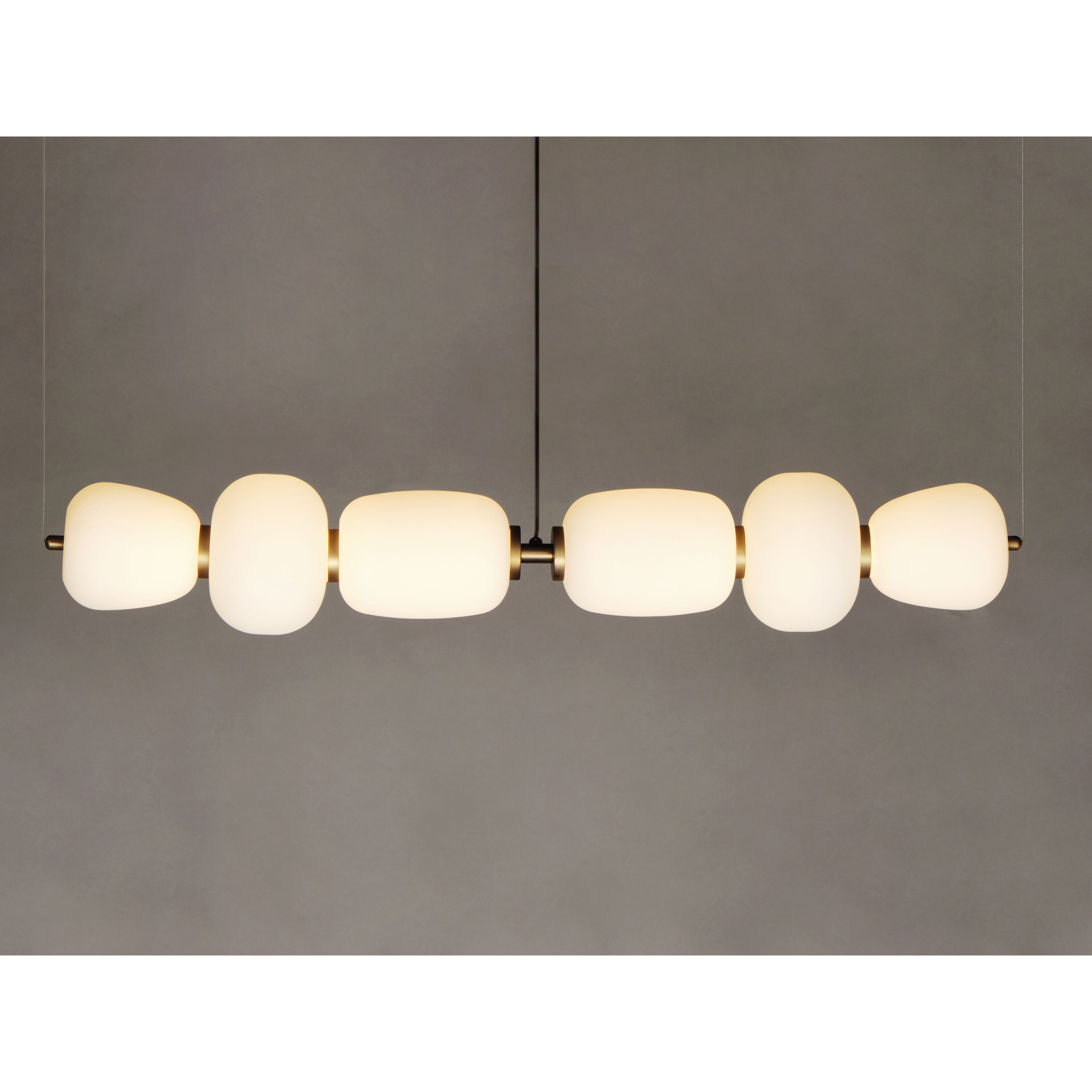 Soji LED 39.5 inch Black and Gold Linear Pendant Ceiling Light