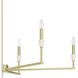 Montclair 6 Light 46 inch Brushed Gold and White Linear Chandelier Ceiling Light