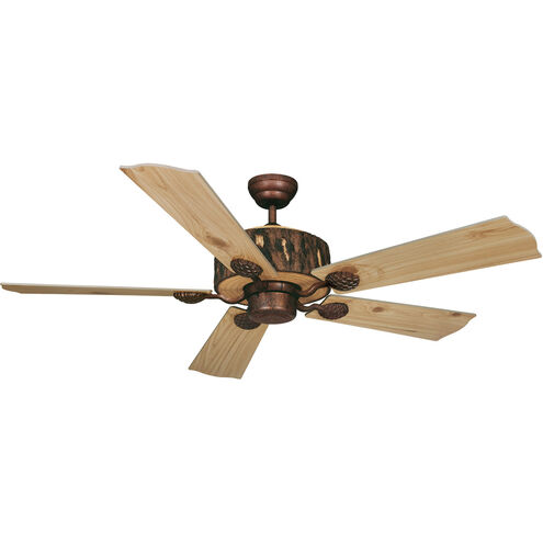 Log Cabin 52 inch Weathered Patina with Washed Oak-Pine Blades Ceiling Fan