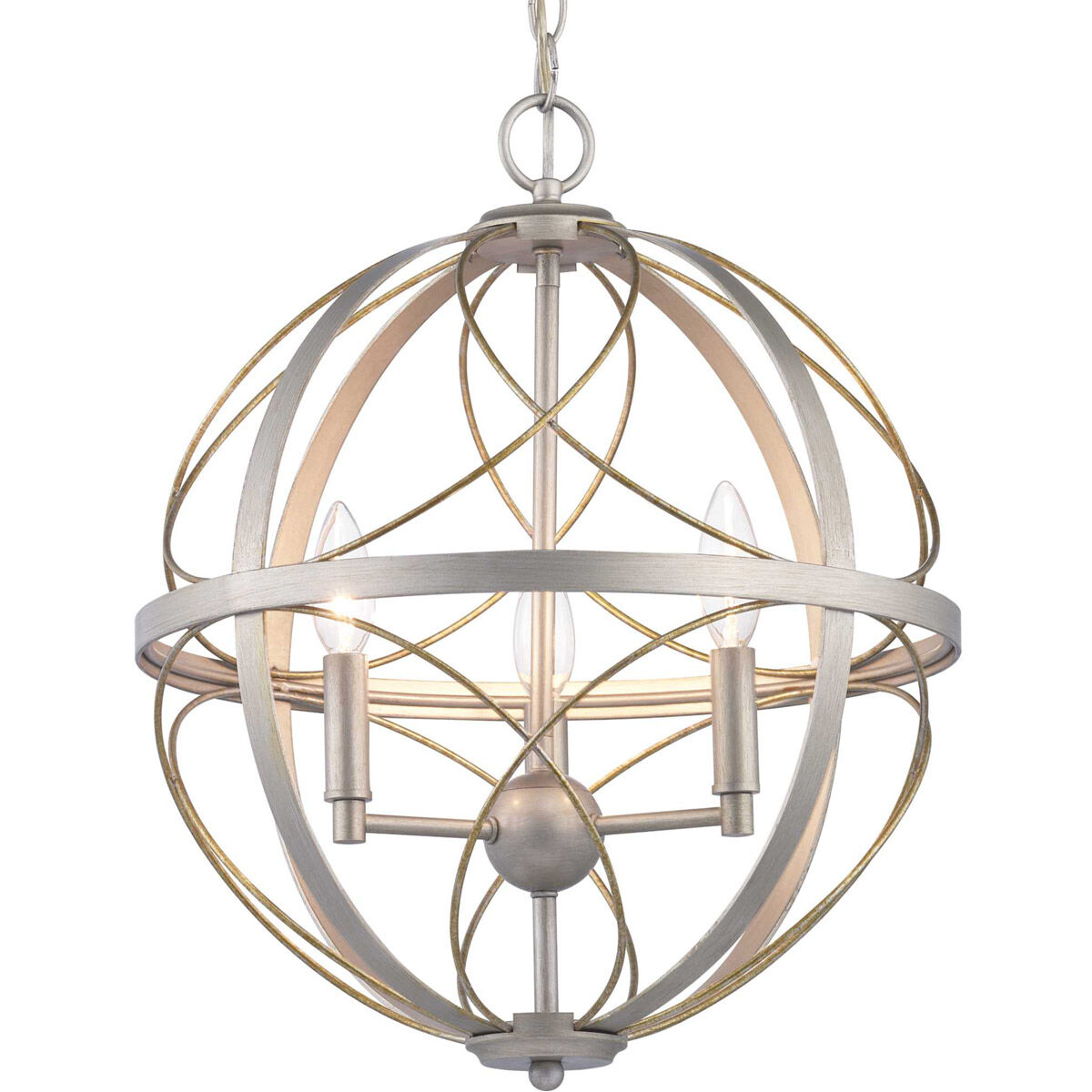 Brandywine 3 Light Silver Ridge Pendant Ceiling Light