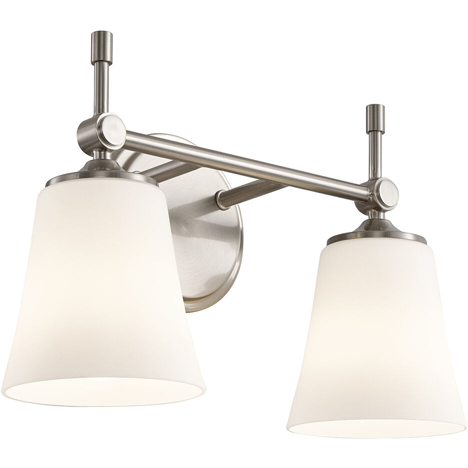 Fusion Collection - Tulsi Family 2 Light 15 inch Brushed Nickel Bath/Vanity Wall Light, EVOLV