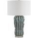 Niese 26 inch 150 watt Light Blue Glaze and Antique Brass and Clear Crystal Table Lamp Portable Light