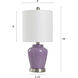 Glass 18.5 inch 40 watt Lilac and Brushed Steel and White Table Lamp Portable Light