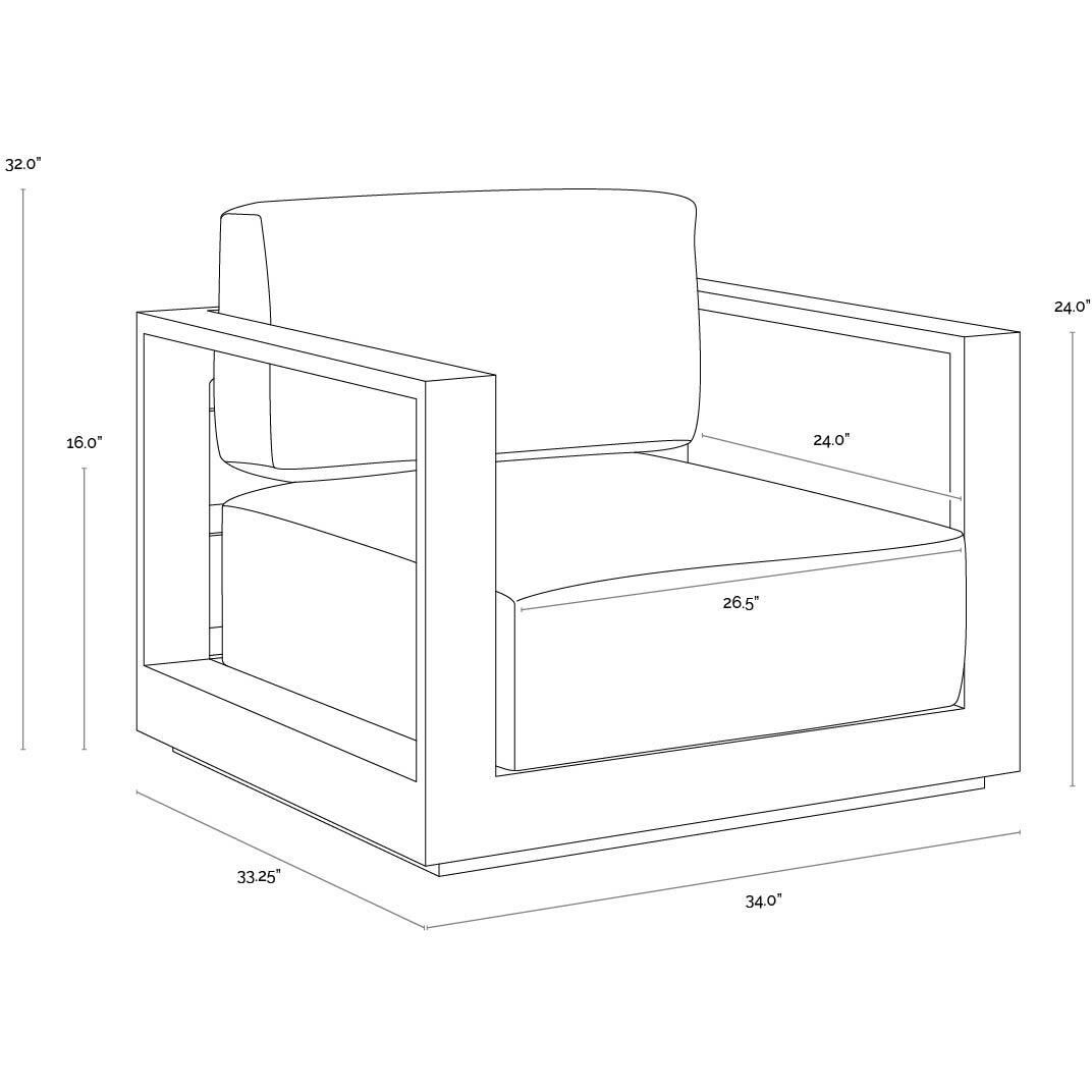 Tavira Greige / Stinson White Outdoor Armchair