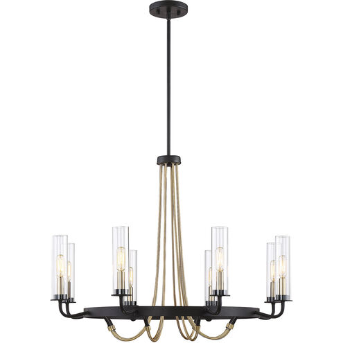 Kearney 8 Light 32 inch Vintage Black with Warm Brass Chandelier Ceiling Light