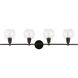 Collier 4 Light 38 inch Black Wall sconce Wall Light