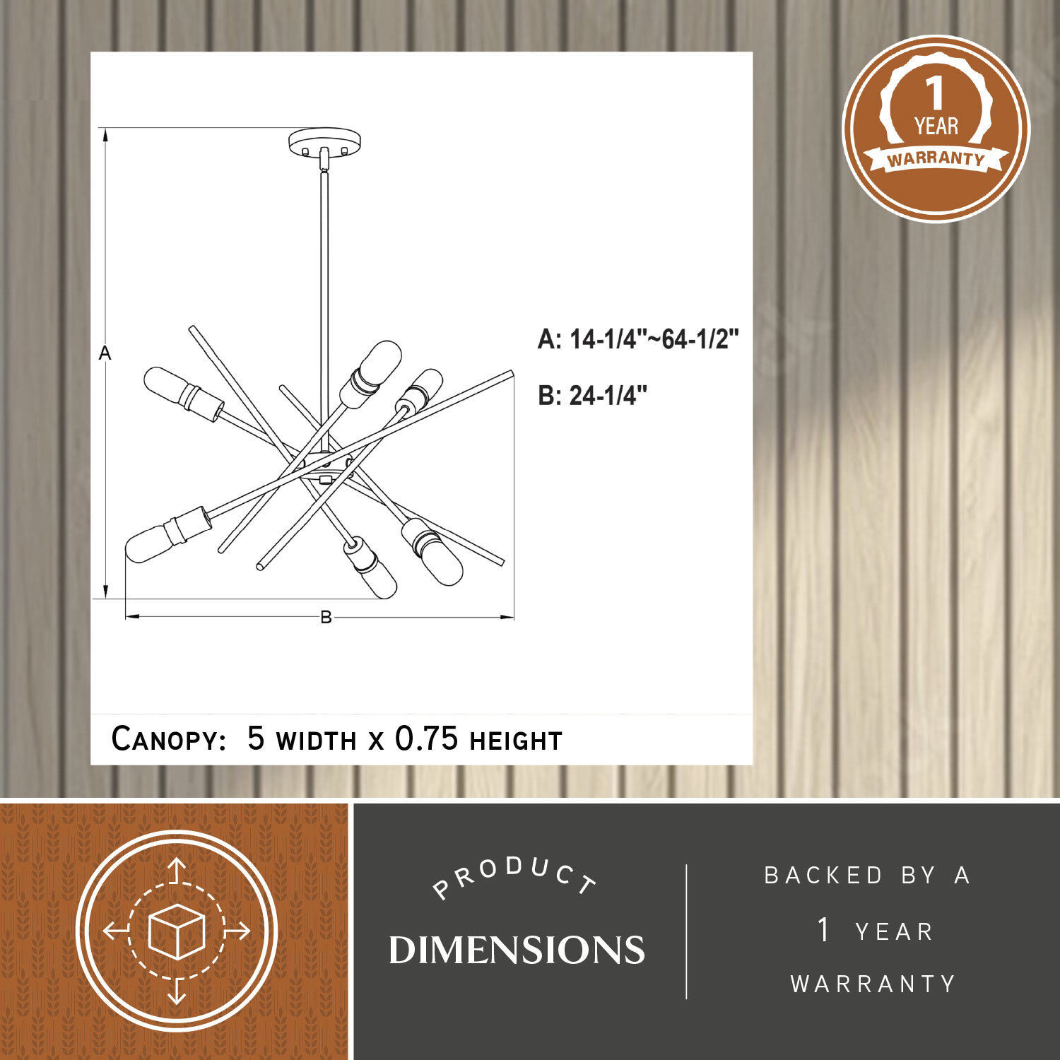 Halsted 6 Light 24.25 inch Black and Satin Brass Pendant Ceiling Light