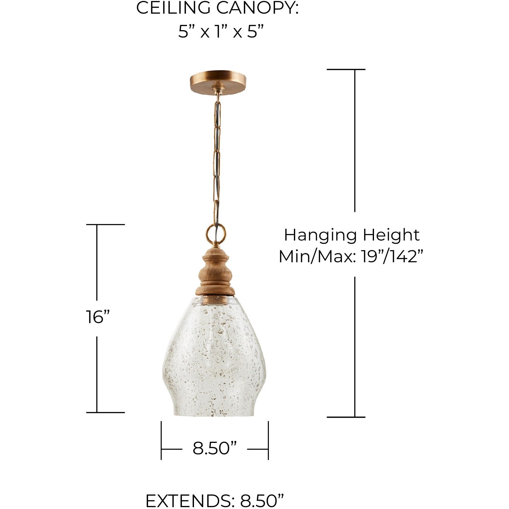 Jaye 1 Light 8.5 inch Light Wood and Patinaed Brass Pendant Ceiling Light