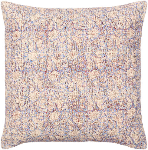 Prisha 18 inch Brick Red/Light Beige/Denim Pillow Kit