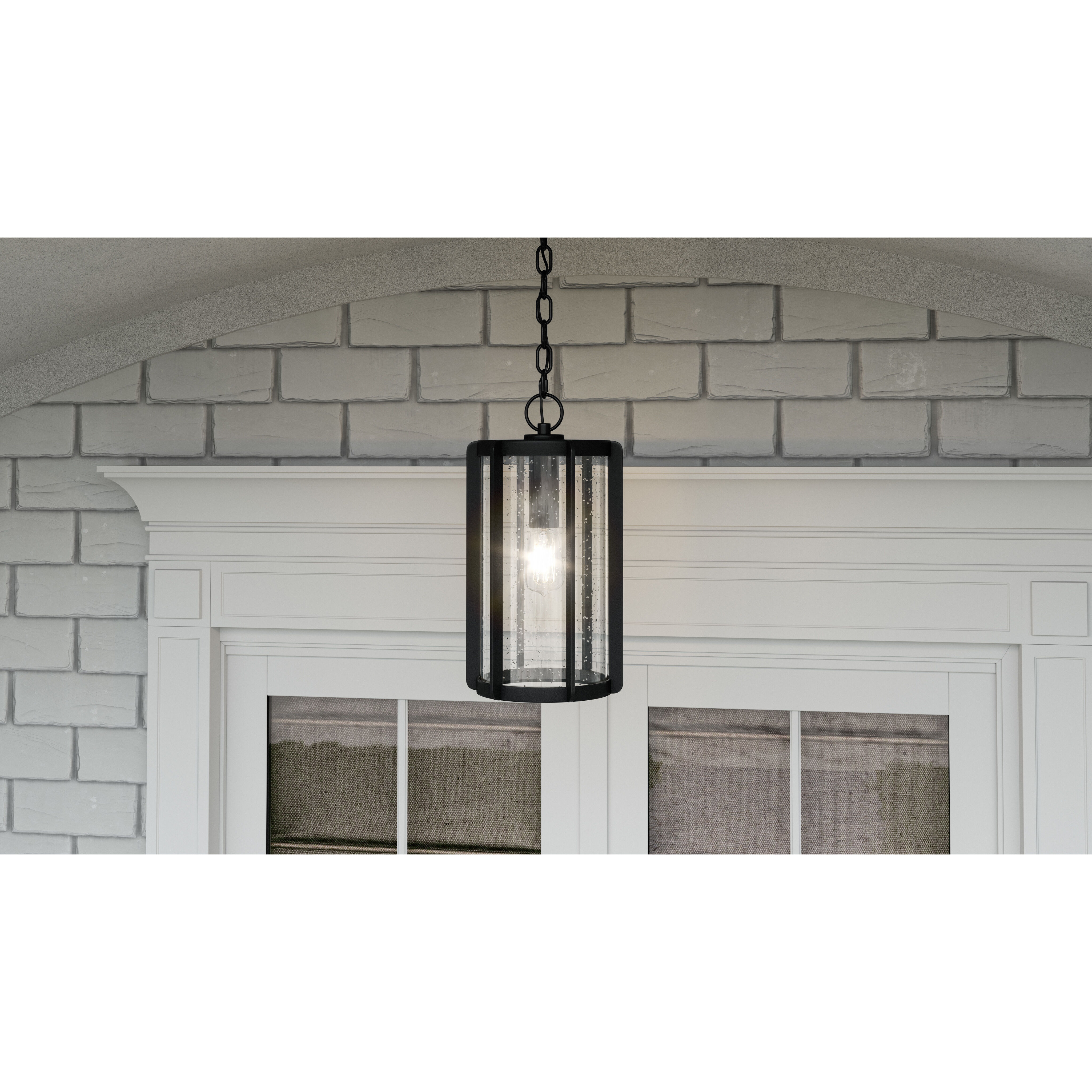 Hazel 1 Light 9 inch Earth Black Outdoor Hanging Lantern