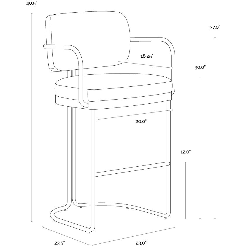 Jalen 40.5 inch Milliken Cognac Barstool