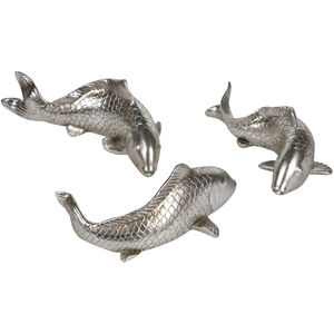 Koi Antique Silver Wall Accent, Set of 3 