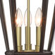 Morgan 3 Light 11 inch Bronze with Antique Gold Finish Cluster Large Outdoor Pendant Lantern