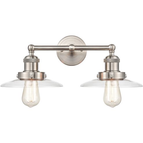 English Pub 2 Light 18 inch Satin Nickel Vanity Light Wall Light