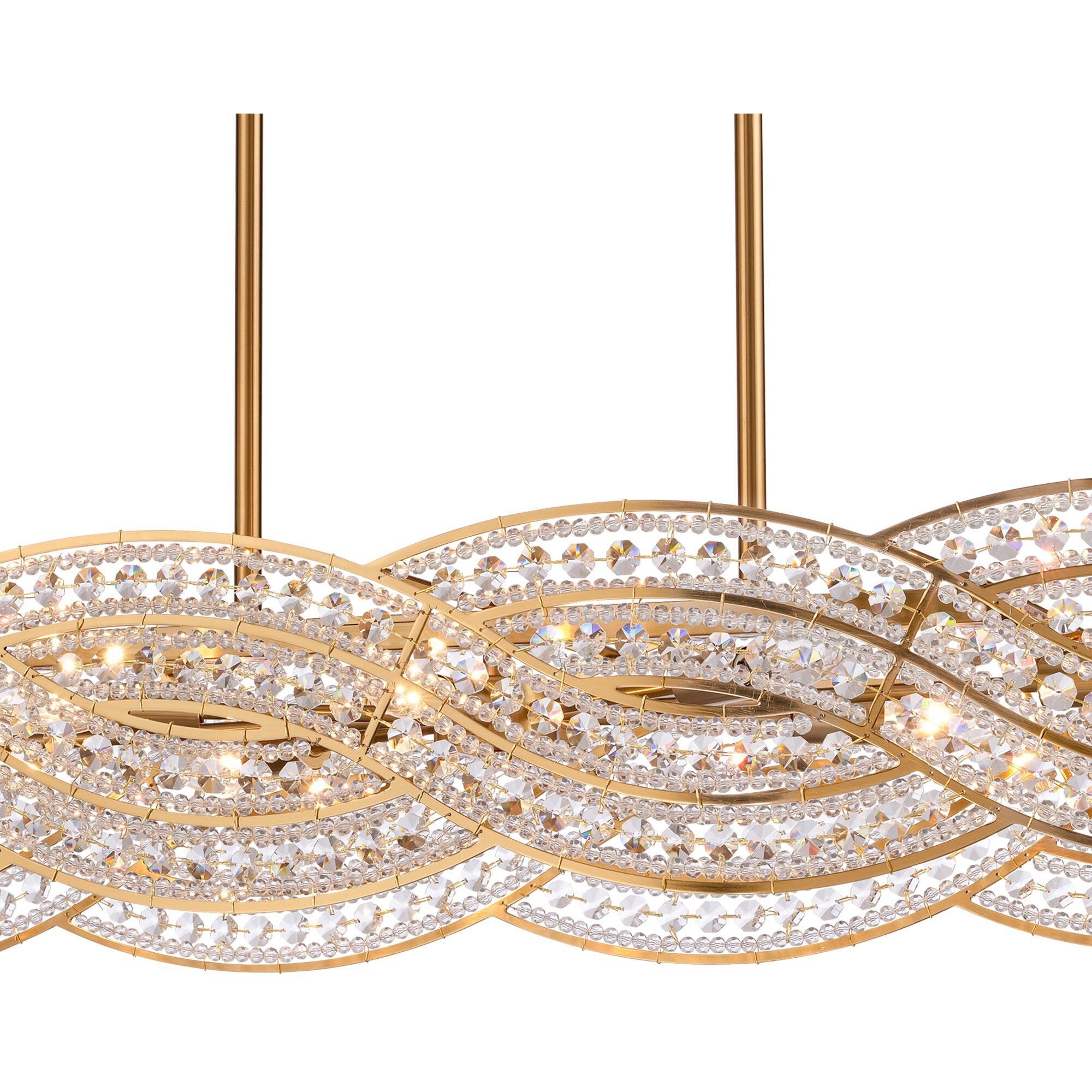 Anastasia 8 Light 47.25 inch Lacquered Gold Linear Chandelier Ceiling Light