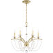 Priscilla 6 Light Heirloom Silver Chandelier Ceiling Light in White Pearl, Adjustable Height